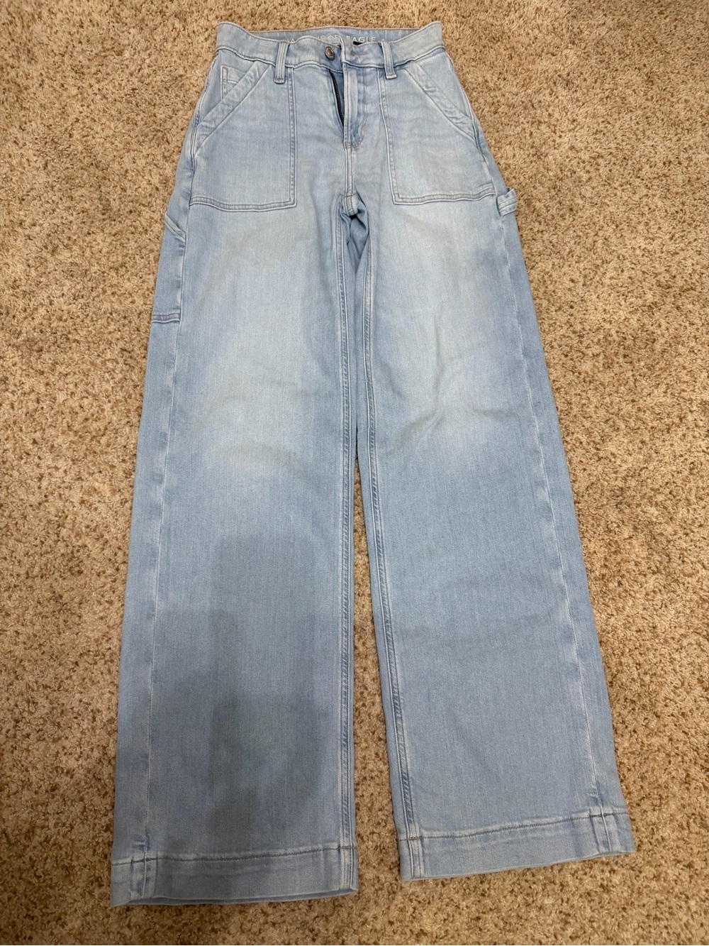 American Eagle Outfitters Light Wash Wide Leg Jeans